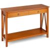 Console Table with Drawer Storage Shelf for Entryway Hallway - Natural