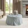 Skirted Tufted 32" Round Ottoman - as Pic