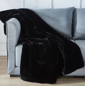 Cassilda Luxury Chinchilla Faux Fur Throw Blanket (50" x 60") - as Pic