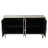Stylish and Functional 4-Door Storage Cabinet with Pine Legs and MDF, for Living Room Bedroom,and Kitchen - Champagne