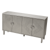 Stylish and Functional 4-Door Storage Cabinet with Pine Legs and MDF, for Living Room Bedroom,and Kitchen - Champagne