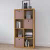 Smart Cube 8-Cube Organizer Storage with Opened Back Shelves; 2 X 4 Cube Bookcase Book Shleves for Home;  Office - Walnut
