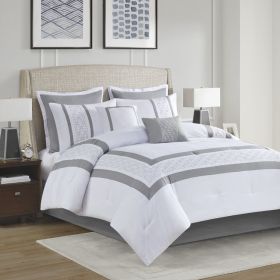 8 Piece Embroidered Comforter Set - as Pic