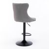 Modern Upholstered Bar Stools with Backs Comfortable Tufted for Home Pub and Kitchen Island(Gray; Set of 2) - Gray - Gray