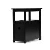 Transitional Nightstand with USB Charging Station, Wooden End Table Bedside Table, 2-Drawer Home&Kitchen Storage Cabinet - black