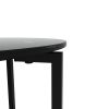 2-layer Tempered Glass End Table;  Round Coffee Table for Bedroom Living Room Office - Black