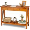 Console Table with Drawer Storage Shelf for Entryway Hallway - Natural