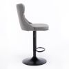 Modern Upholstered Bar Stools with Backs Comfortable Tufted for Home Pub and Kitchen Island(Gray; Set of 2) - Gray - Gray