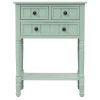 Narrow Console Table, Slim Sofa Table with Three Storage Drawers and Bottom Shelf for Living Room, Easy Assembly  - Antique Blue