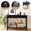 Console Table with Drawer Storage Shelf for Entryway Hallway - Black