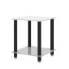 1-Piece Side Table ;  2-Tier Space End Table ; Modern Night Stand;  Sofa table;  Side Table with Storage Shelve - White+Black