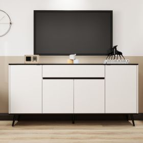 White 4 Door 1 Drawer Modern Sideboard(ONLY PICK UP)