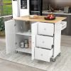 Rolling Mobile Kitchen Island with Solid Wood Top and Locking Wheels,52.7 Inch Width,Storage Cabinet and Drop Leaf Breakfast Bar,Spice Rack, Towel Rac