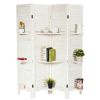 4 Panel Freestanding Folding Hinged Room Divider - white