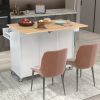 Rolling Mobile Kitchen Island with Solid Wood Top and Locking Wheels,52.7 Inch Width,Storage Cabinet and Drop Leaf Breakfast Bar,Spice Rack, Towel Rac