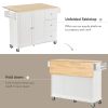 Rolling Mobile Kitchen Island with Solid Wood Top and Locking Wheels,52.7 Inch Width,Storage Cabinet and Drop Leaf Breakfast Bar,Spice Rack, Towel Rac