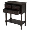 Narrow Console Table, Slim Sofa Table with Three Storage Drawers and Bottom Shelf for Living Room, Easy Assembly  - Espresso