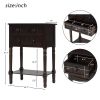 Narrow Console Table, Slim Sofa Table with Three Storage Drawers and Bottom Shelf for Living Room, Easy Assembly  - Espresso