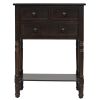 Narrow Console Table, Slim Sofa Table with Three Storage Drawers and Bottom Shelf for Living Room, Easy Assembly  - Espresso