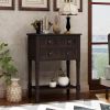 Narrow Console Table, Slim Sofa Table with Three Storage Drawers and Bottom Shelf for Living Room, Easy Assembly  - Espresso