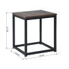 End Table/Side Table/Night Stand;  Upgrade Version with Metal Frame Box - dark brown - BROWN & BLACK