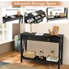 Console Table with Drawer Storage Shelf for Entryway Hallway - Black