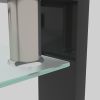 Rectangle Black Glass Coffee Table, Clear Coffee Table,Modern Side Center Tables for Living Room, Living Room Furniture - Black
