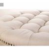 Round Tufted Storage Ottoman with Nailheads - Cream