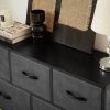 Dresser for Bedroom with 5 Drawers, Wide Chest of Drawers, Fabric Dresser, Storage Organizer Unit with Fabric Bins for Closet, Living Room, Hallway, N