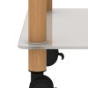 1-Piece Side Table ;  2-Tier Space End Table ; Modern Night Stand;  Sofa table;  Side Table with Storage Shelve - White+Oak
