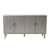 Stylish and Functional 4-Door Storage Cabinet with Pine Legs and MDF, for Living Room Bedroom,and Kitchen - Champagne