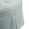 Skirted Tufted 32" Round Ottoman - as Pic
