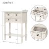 Narrow Console Table, Slim Sofa Table with Three Storage Drawers and Bottom Shelf for Living Room, Easy Assembly  - Ivory