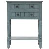 Narrow Console Table, Slim Sofa Table with Three Storage Drawers and Bottom Shelf for Living Room, Easy Assembly  - Navy