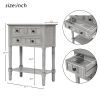 Narrow Console Table, Slim Sofa Table with Three Storage Drawers and Bottom Shelf for Living Room, Easy Assembly  - Gray Wash