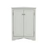 Triangle Bathroom Storage Cabinet with Adjustable Shelves, Freestanding Floor Cabinet for Home Kitchen - Gray