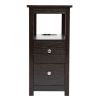 Transitional Nightstand with USB Charging Station, Wooden End Table Bedside Table, 2-Drawer Home&Kitchen Storage Cabinet - brown