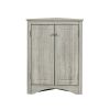 Triangle Bathroom Storage Cabinet with Adjustable Shelves, Freestanding Floor Cabinet for Home Kitchen - Oak