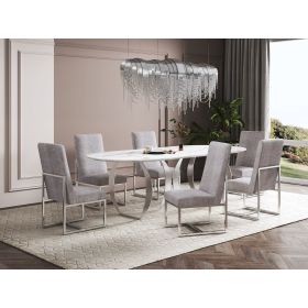 Manhattan Comfort Element Steel Velvet Dining Chair