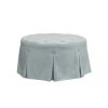 Skirted Tufted 32" Round Ottoman - as Pic