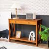 Console Table with Drawer Storage Shelf for Entryway Hallway - Natural
