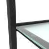 Glass two layer tea table;  small round table;  bedroom corner table;  living room white side table - Black
