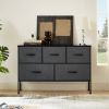 Dresser for Bedroom with 5 Drawers, Wide Chest of Drawers, Fabric Dresser, Storage Organizer Unit with Fabric Bins for Closet, Living Room, Hallway, N