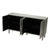 Stylish and Functional 4-Door Storage Cabinet with Pine Legs and MDF, for Living Room Bedroom,and Kitchen - Champagne