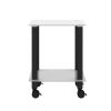 1-Piece Side Table ;  2-Tier Space End Table ; Modern Night Stand;  Sofa table;  Side Table with Storage Shelve - White+Black