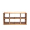 Smart Cube 8-Cube Organizer Storage with Opened Back Shelves; 2 X 4 Cube Bookcase Book Shleves for Home;  Office - Walnut