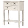 Narrow Console Table, Slim Sofa Table with Three Storage Drawers and Bottom Shelf for Living Room, Easy Assembly  - Ivory