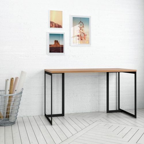 Manhattan Comfort Lexington 53.15 Desk with Metal Base in Maple Cream