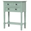 Narrow Console Table, Slim Sofa Table with Three Storage Drawers and Bottom Shelf for Living Room, Easy Assembly  - Antique Blue