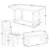 6-Piece Dining Table and Chair Set with Special-shaped Legs and Foam-covered Seat Backs&Cushions for Dining Room - Gray